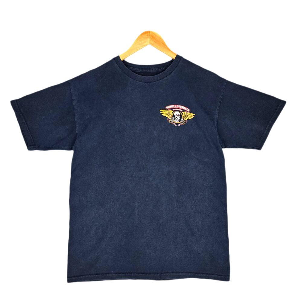 POWELL PERALTA SKATEBOARDS TEE – WINGED SKULL GRAPHIC – SIZE M – BLACK
